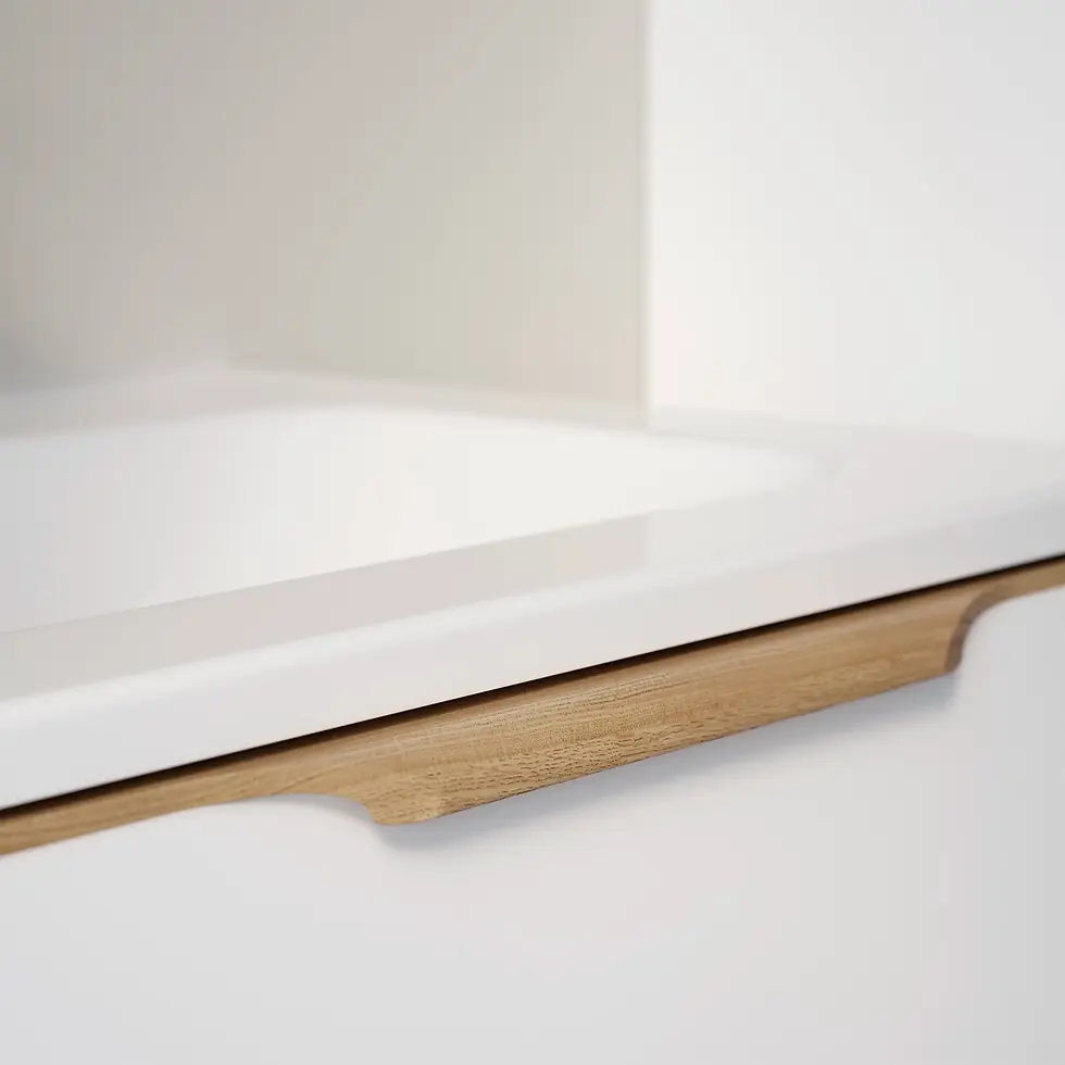 Thumbnail: Deccado Ottawa 2 Drawer Vanity Unit 600mm & Ceramic Basin and Oak Handles -White