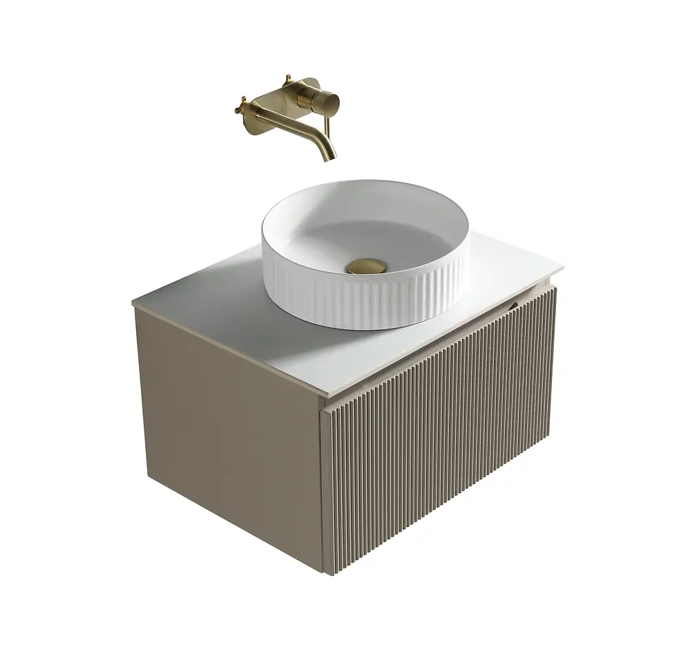 Thumbnail: Zest 600mm Flex Wall Hung Vanity with Stone Counter Top & Basin - Stone