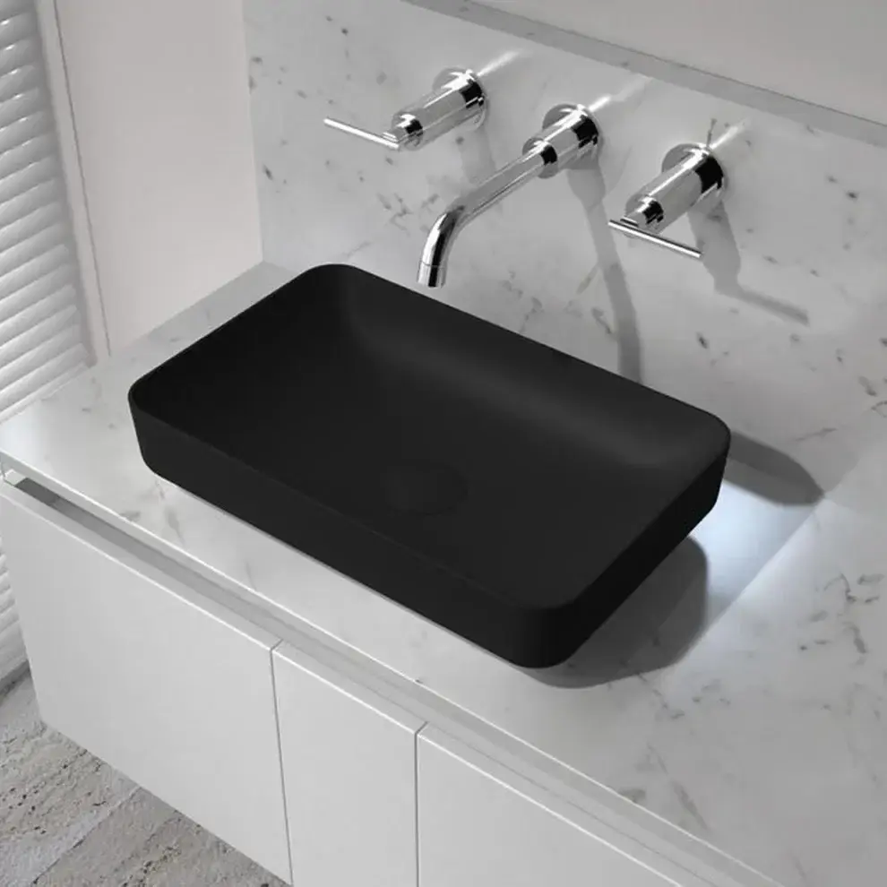 In Trend Denton Counter Top Basin Matt Black