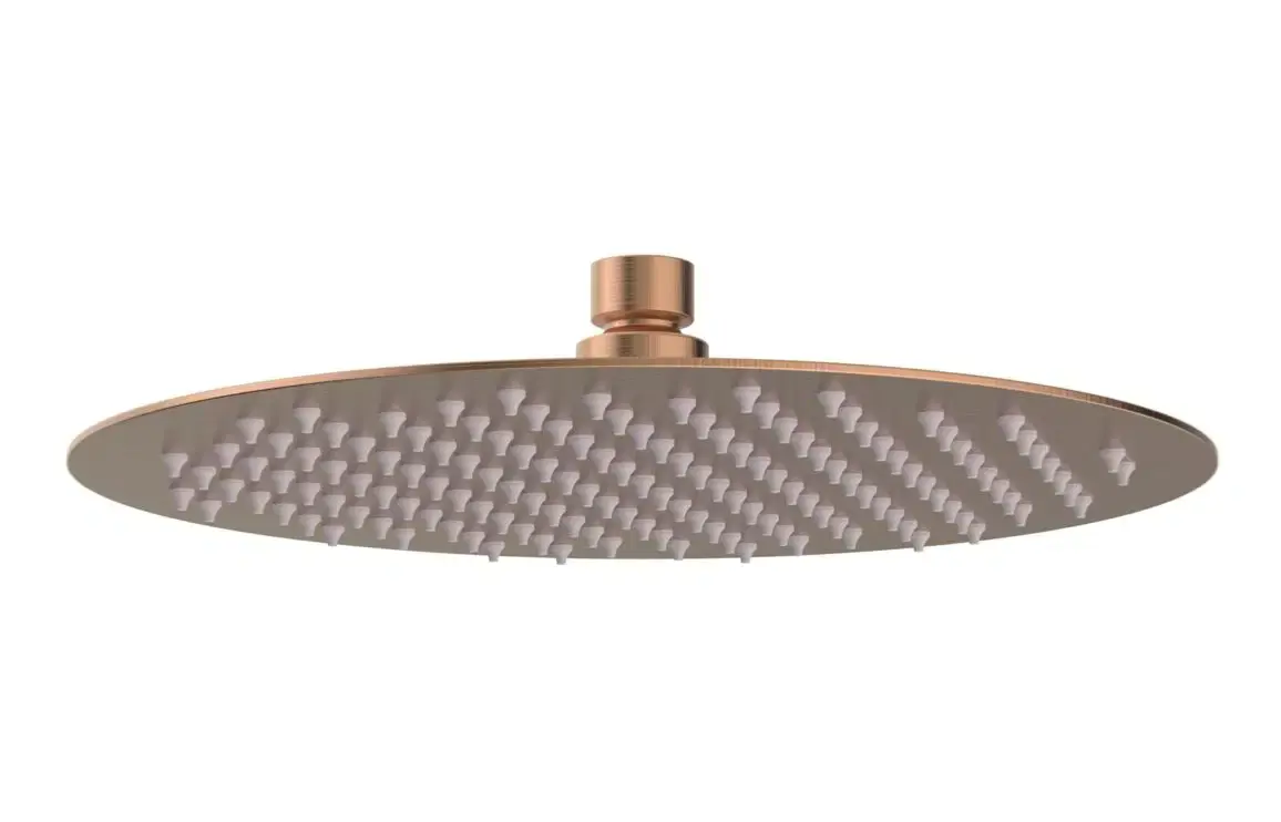 Aura 250mm Round Ultraslim Showerhead - Brushed Bronze