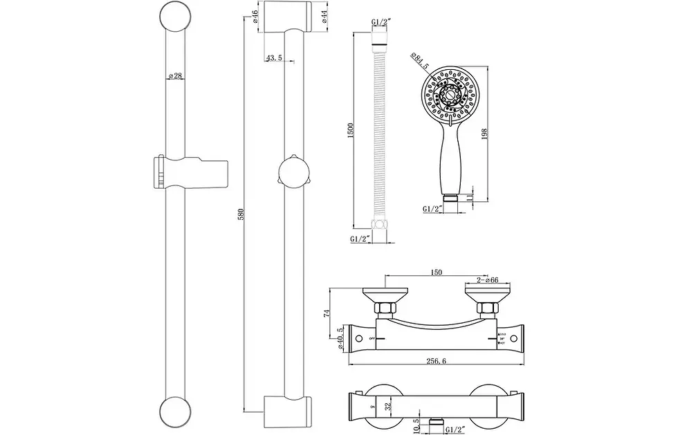 Thumbnail: Elanor Thermostatic Bar Mixer Shower
