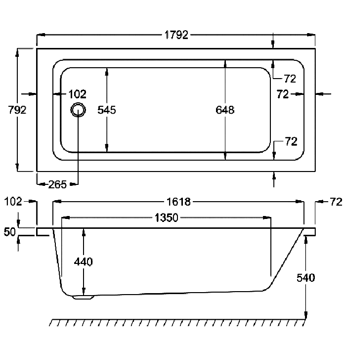 Thumbnail: Carron Quantum SE 1800x800mm 5mm Bath