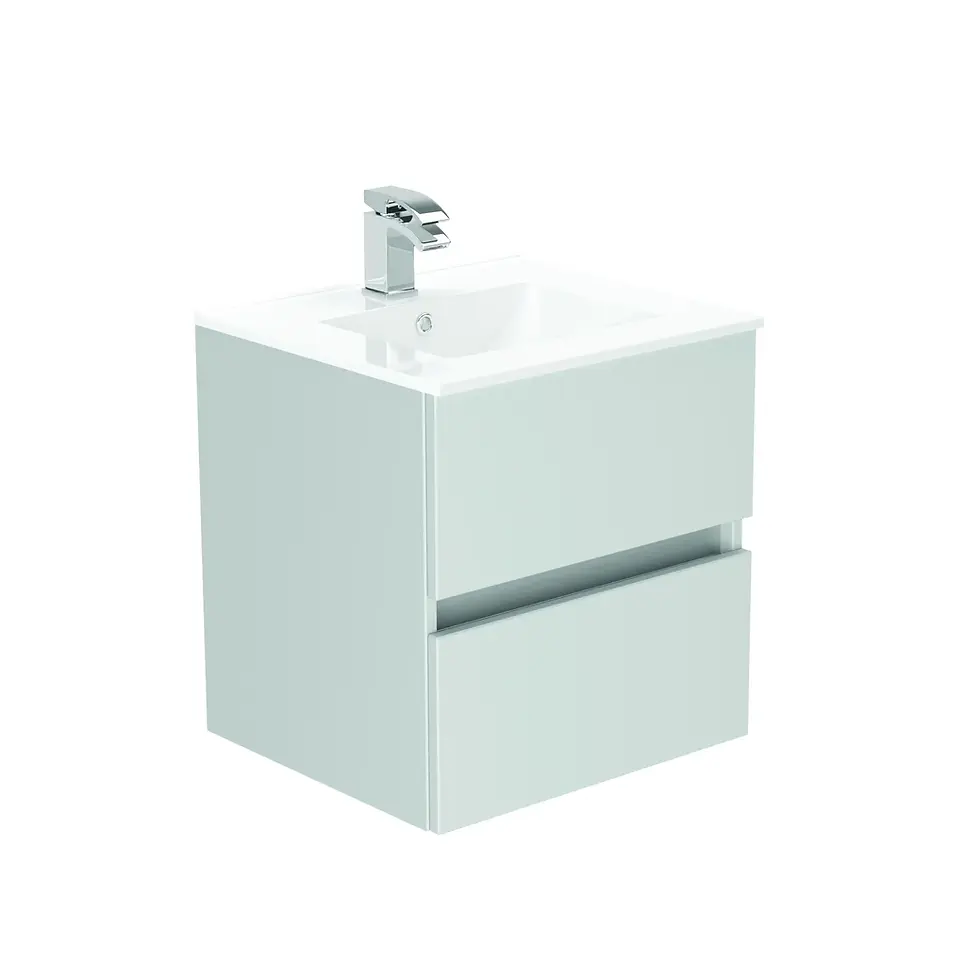 Thumbnail: Serenity 500mm Wall Hung Vanity Unit - 2 Drawer - Pearl Lt Grey Matt