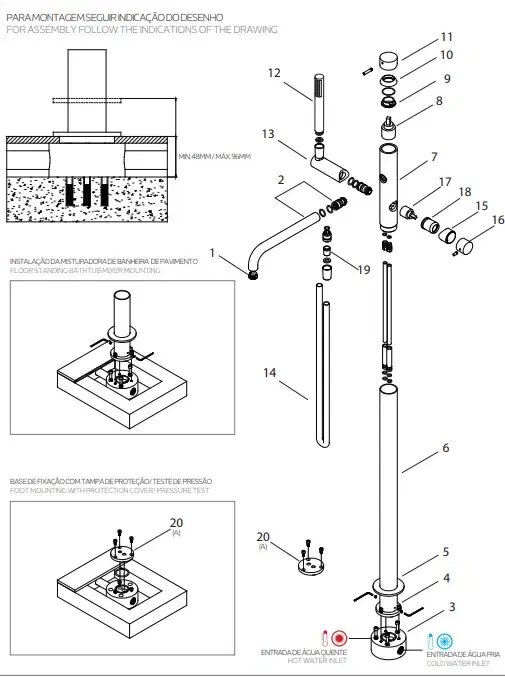 Thumbnail: Zenith Flair Bath Shower Mixer Tap floor inc kit Matt Black