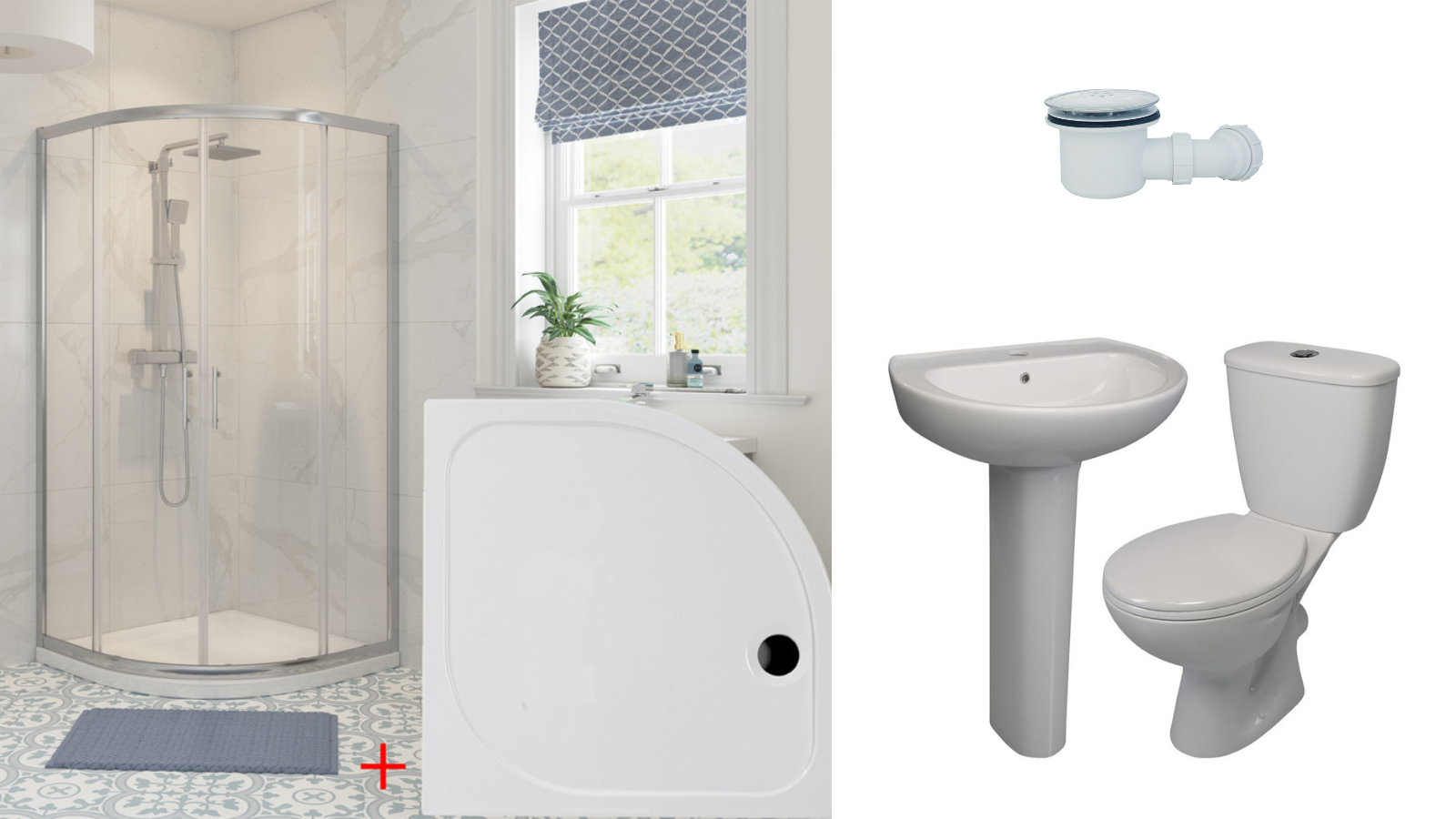 Value 4 Piece Bathroom Set with 800mm or 900mm Quadrant Shower