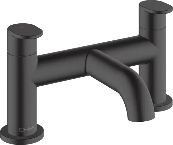 Thumbnail: Hansgrohe Vernis Blend 2-hole rim mounted bath mixer Matt Black