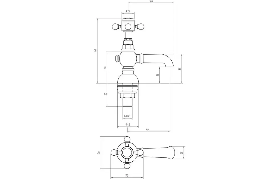Thumbnail: Tucan Basin Pillar Taps - Chrome