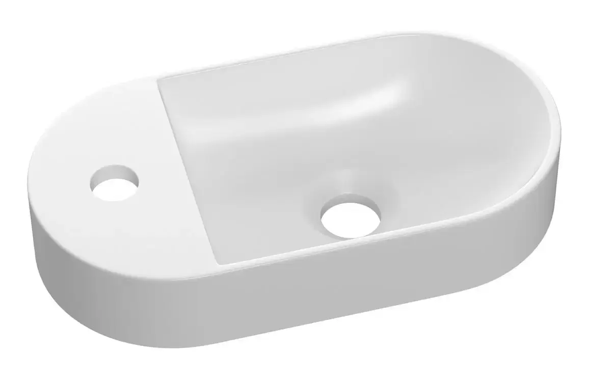 Brooke 380x200mm Mini Resin Washbowl - White