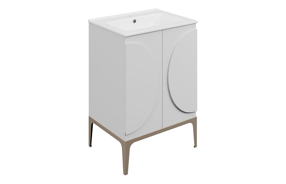 Thumbnail: Clare 610mm Floor Standing 2 Door Basin Unit & 1TH Basin - Matt White
