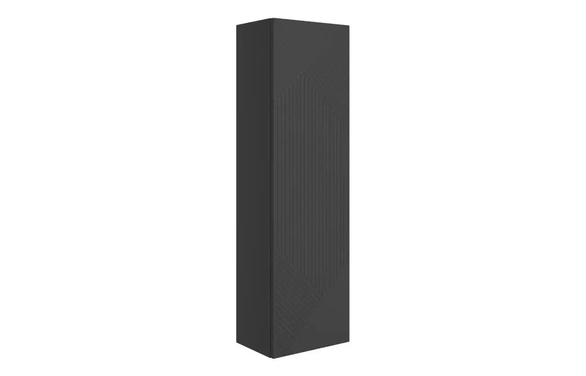 Loom 350mm Wall Hung 1 Door Tall Bathroom Storage Unit - Matt Graphite Grey