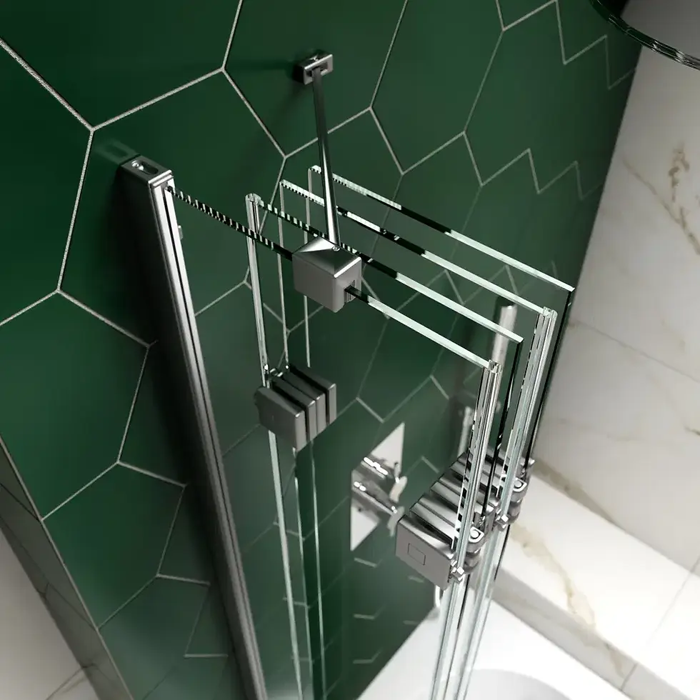 Thumbnail: Kudos Inspire Four Panel In-Fold Bath Screen Left Hand - Chrome