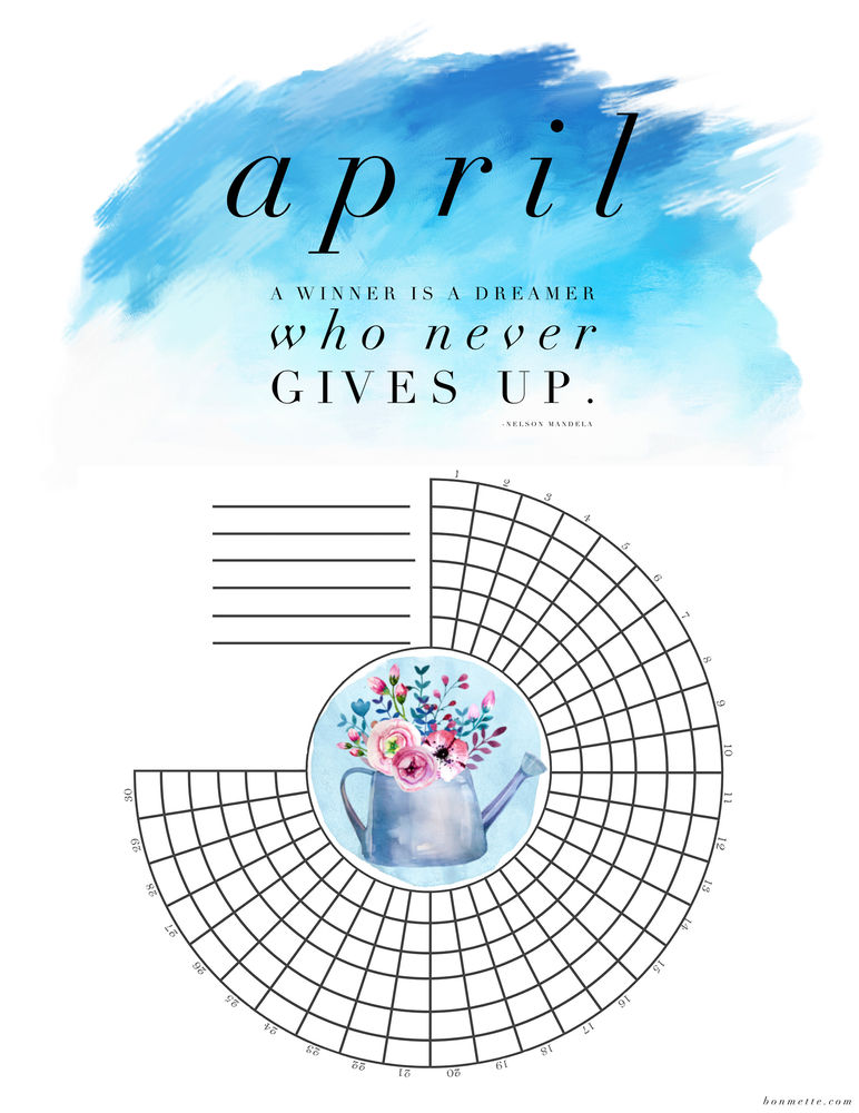 april habit tracker freebie