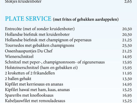 vanaf vandaag draaien wij weer met onze eigen menukaart 🥰