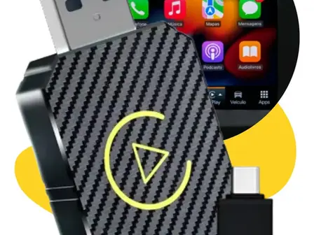 adaptador CarPlay Wireless 2 em 1 que transforma CarPlay e Android Auto com fio em conexão sem fio