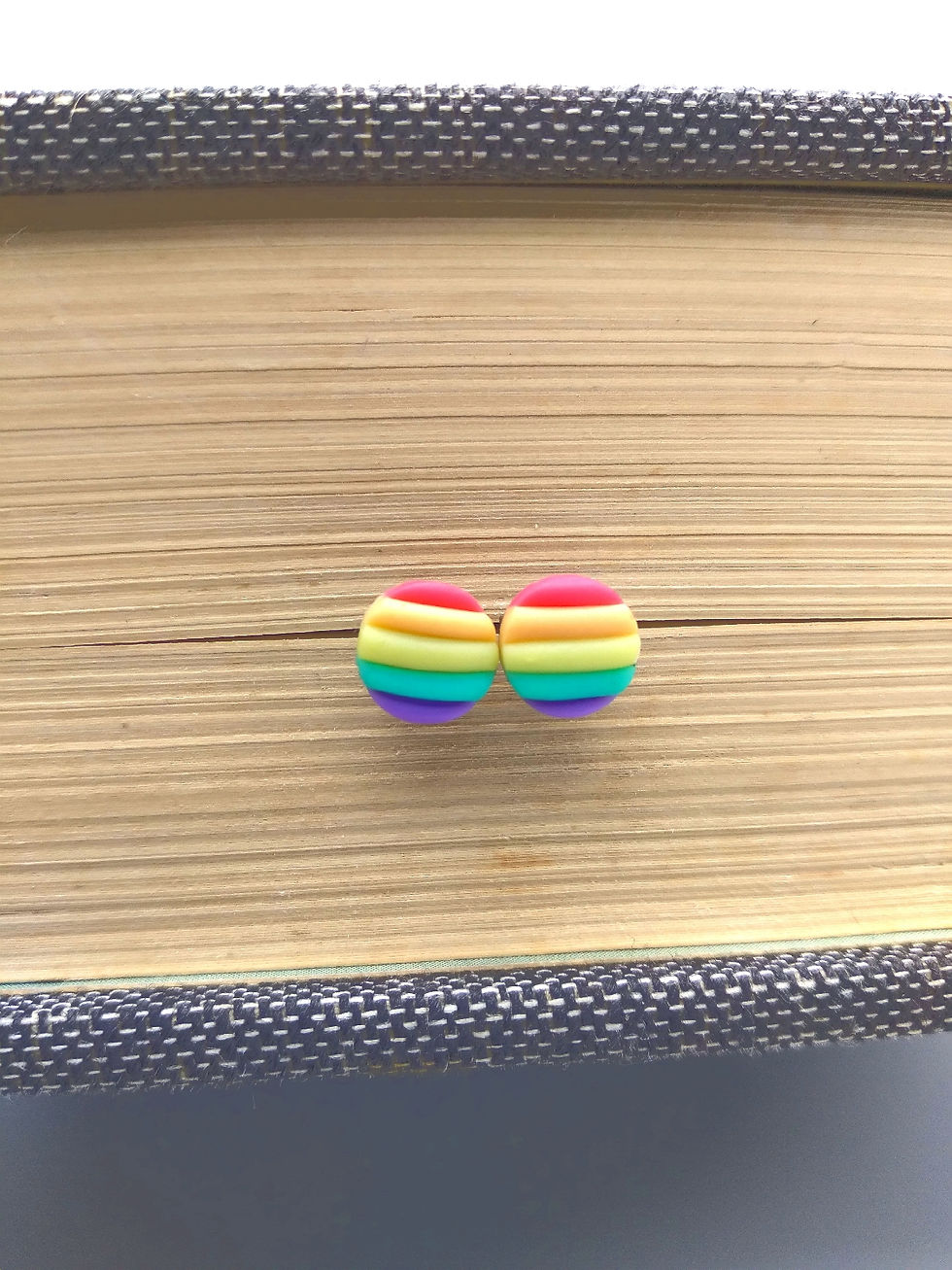 Thumbnail: Rainbow LGTBQIA+ Pride Clay Stud Earrings 
