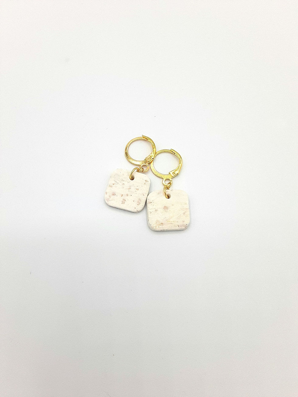 Thumbnail: Pearly Square Huggies - Gold or Silver 