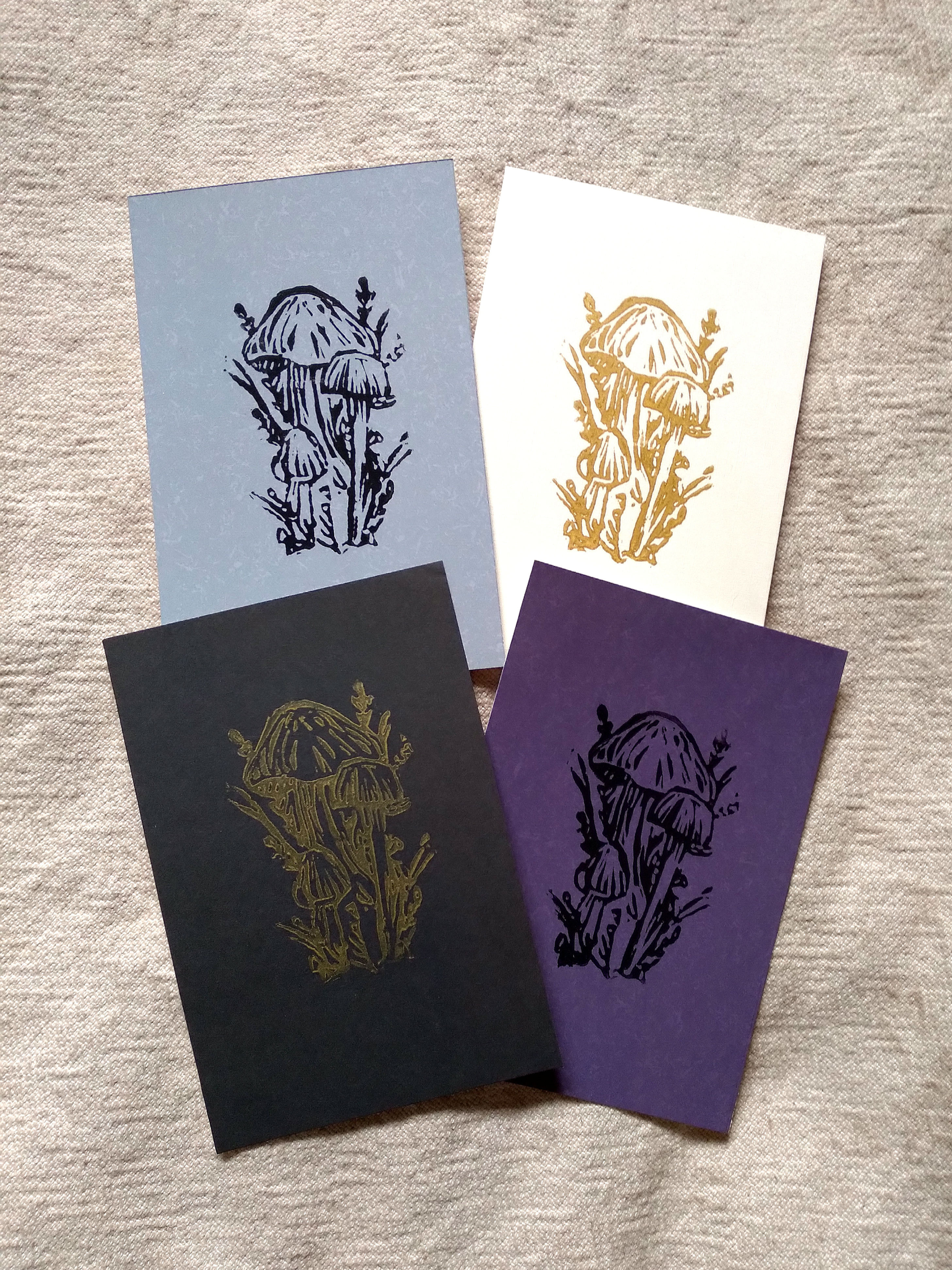 Mushroom Linocut Original Art Print