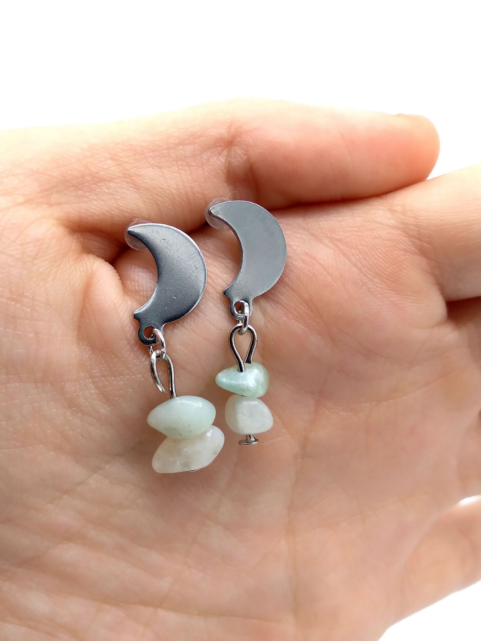Thumbnail: Crystal Moon Dangle Earrings