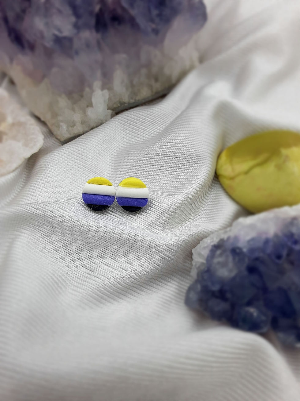 Thumbnail: Nonbinary Flag Stud Earrings