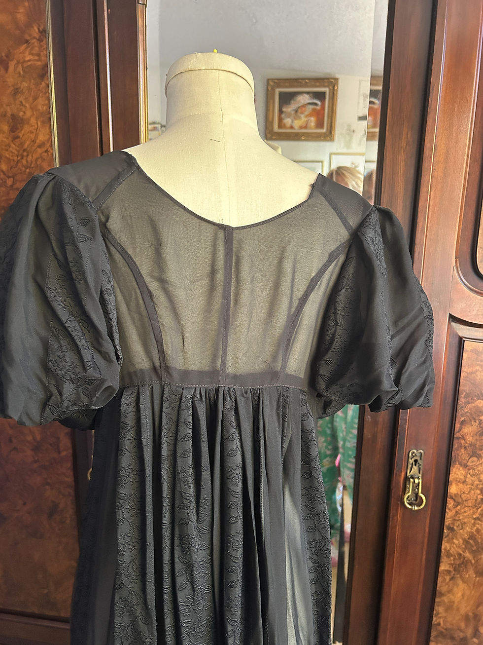 Thumbnail: Sheer Black Regency Gown  *PRE-LOVED*