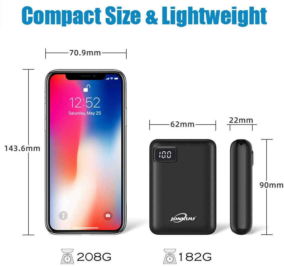 Miniatura: Cargador de teléfono portátil de 10000 mAh, carga rápida de 2,4 A,
