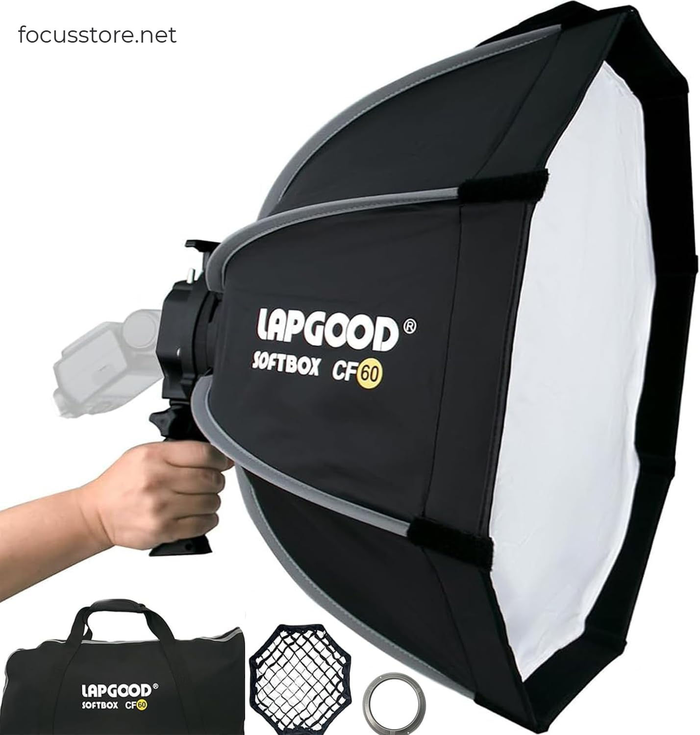 Lapgood - Softbox CF60cm, montura bowens + soporte tipo S