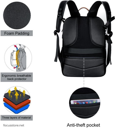 MOSISO Mochila para cámara compartimento para laptop y bolsa