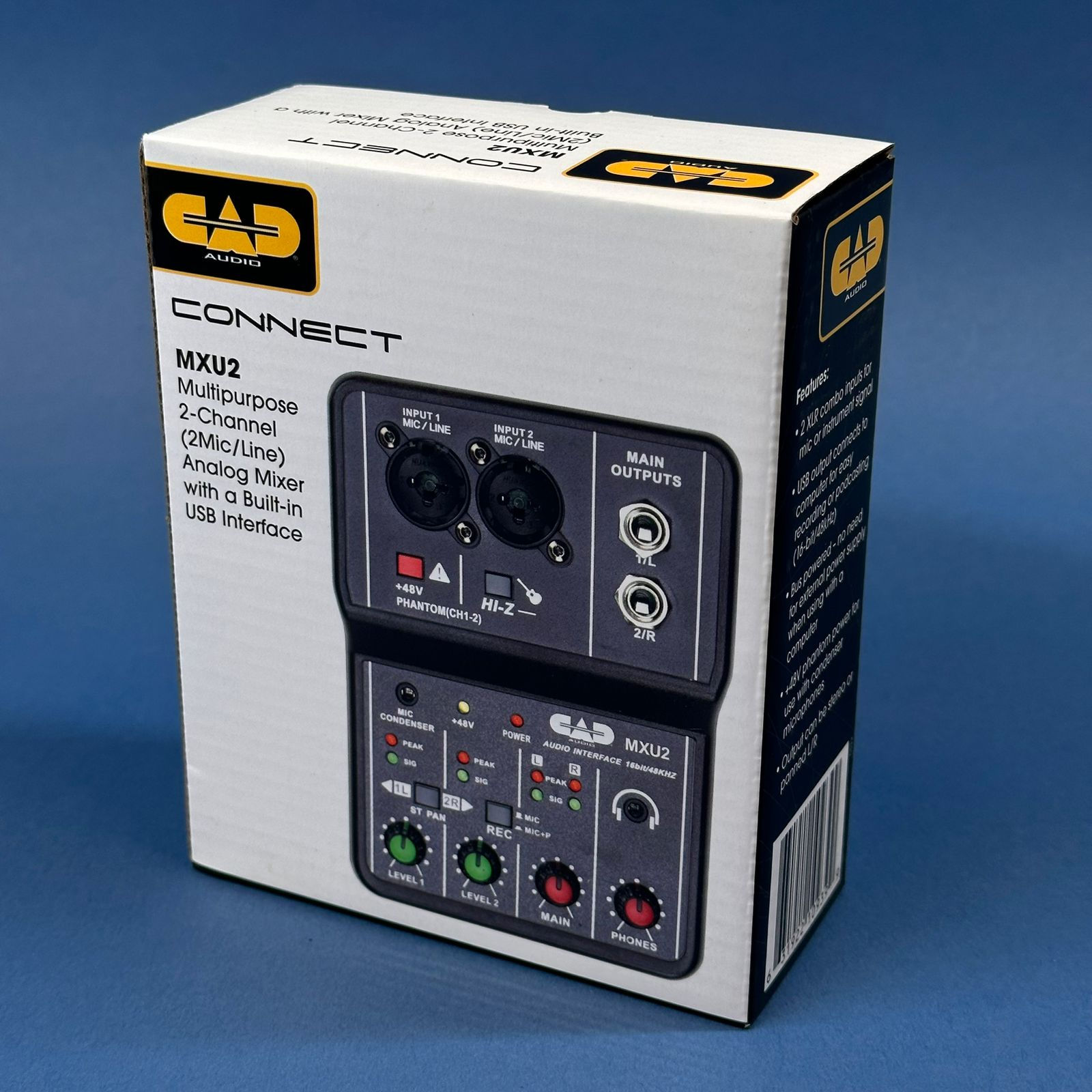 CAD Audio MXU2 Mezclador de 2 canales con interfaz USB integrada