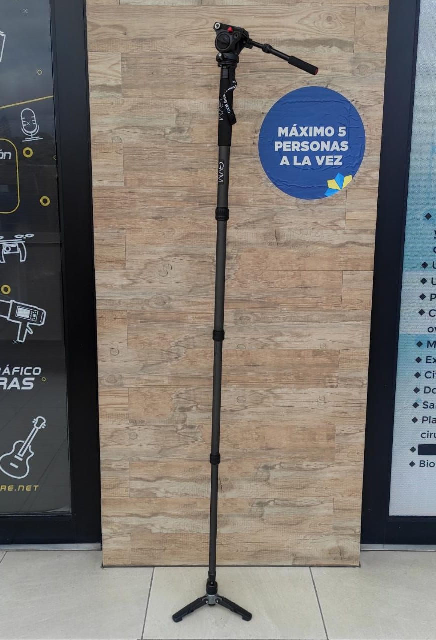 Miniatura: GVM Monopie fibra de carbono de 4 secciones + cabeza fluida