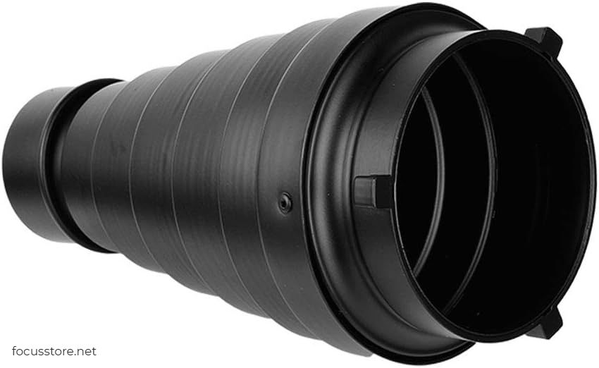 Miniatura: Snoot cónico con rejilla de panal y 5 filtros de color para Bowens Mount