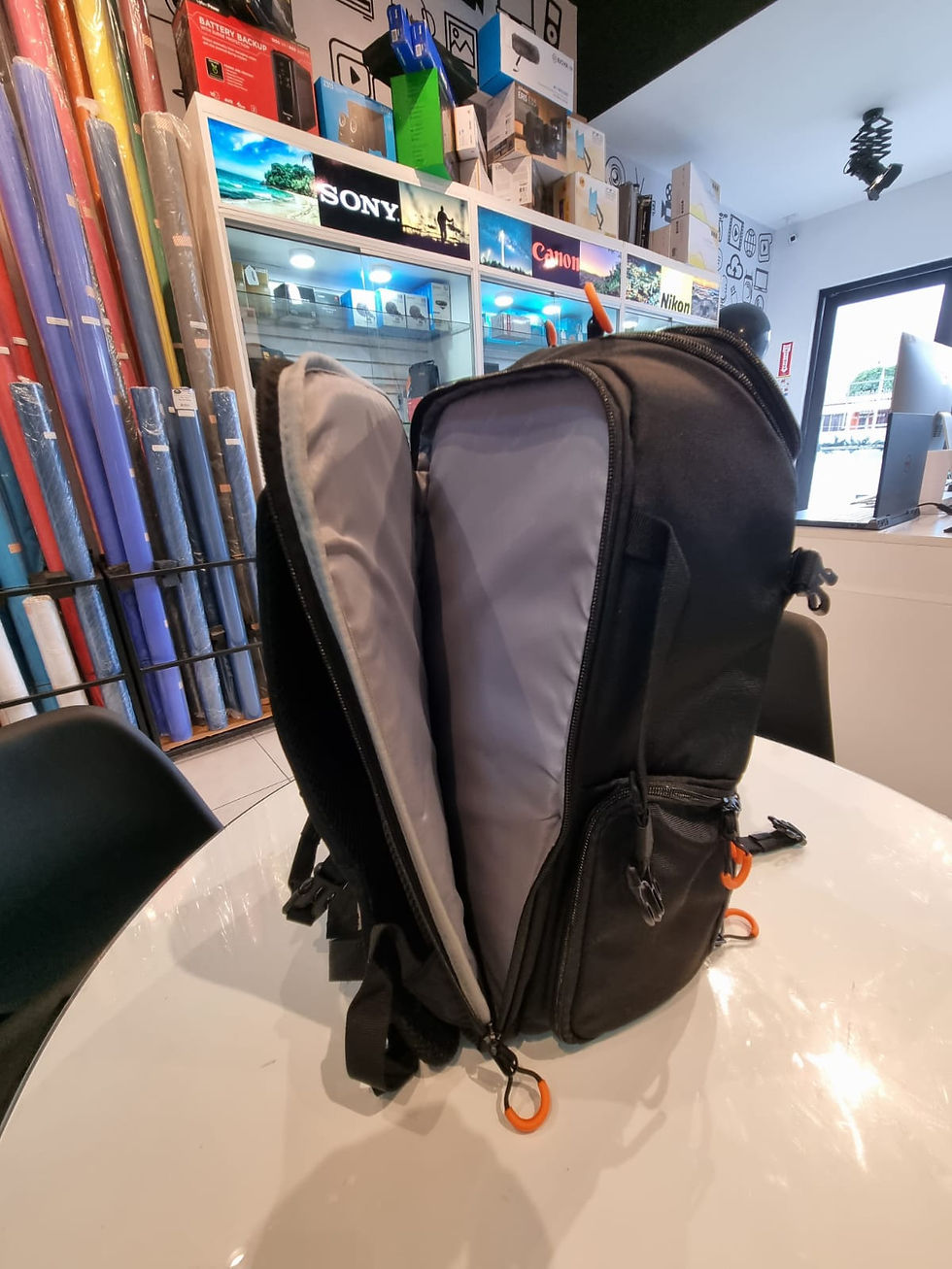 Miniatura: TARION Mochila para cámara con compartimento para laptop