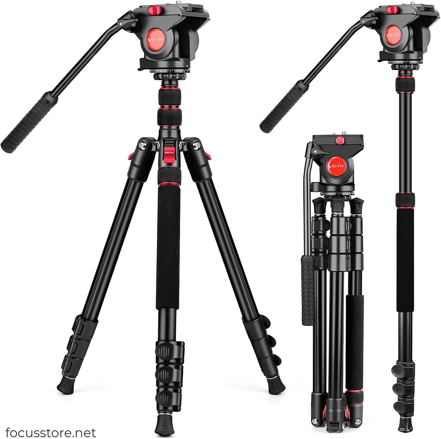 Victiv Trípode para cámara,de 72 pulg con cabezal fluido