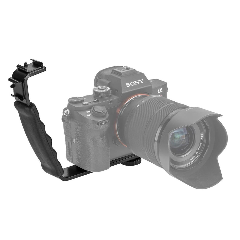 Miniatura: Flashpoint Dual Shoe Mount L-Bracket para luces de video de cámara DSLR