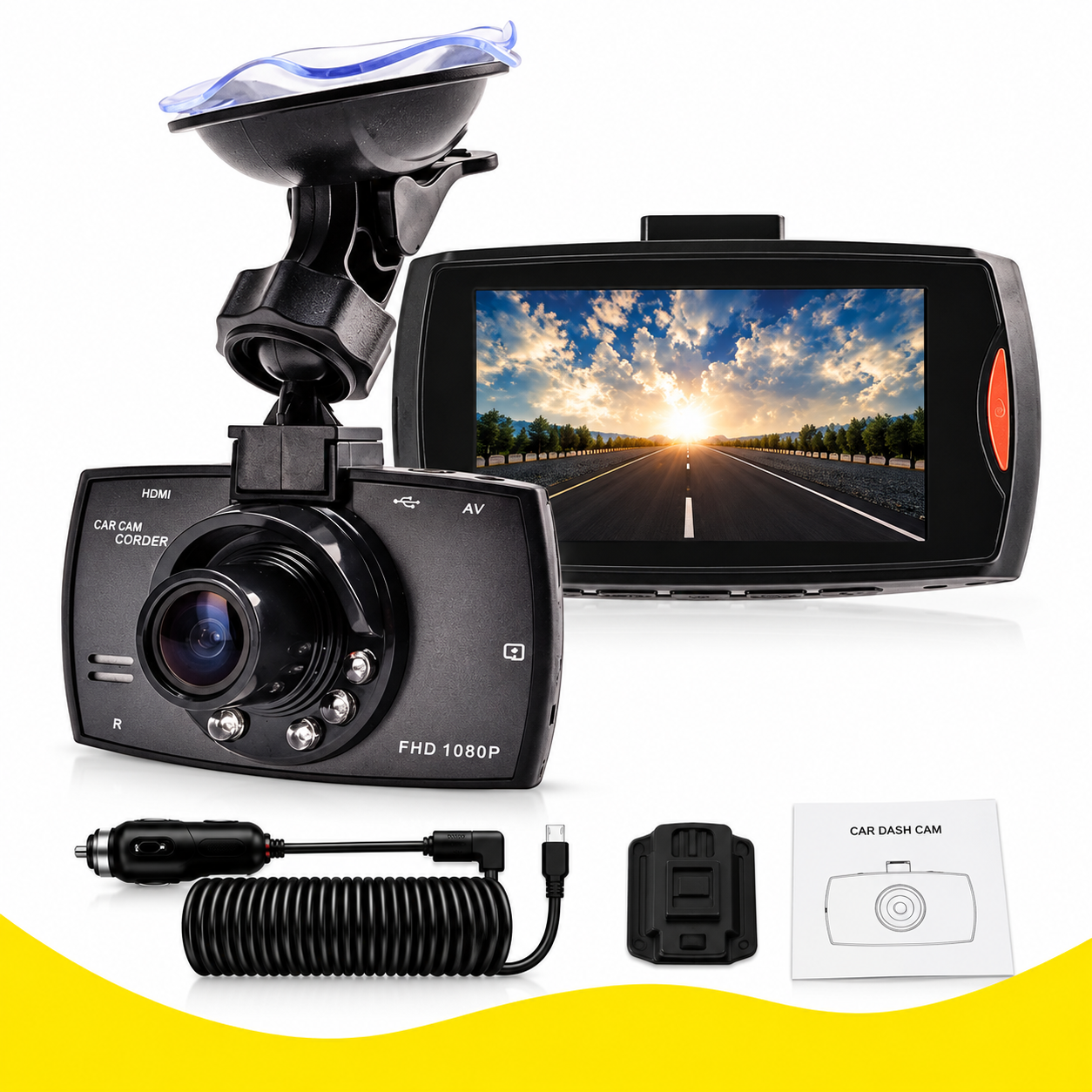 SafetyFirst 1080p HD Dash Cam with Night Vision