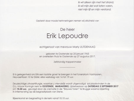 Overlijdensbericht Erik Lepoudre