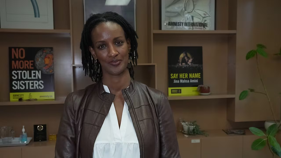 Ketty Nivyabandi, secretary general of Amnesty International Canada's English-speaking section, in Ottawa in April 2026. (Raphael Tremblay/CBC)