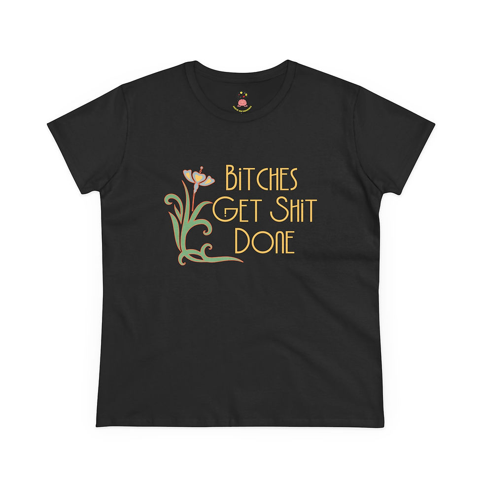 Thumbnail: BGSD Flower B Yellow - Women's Midweight Cotton Tee
