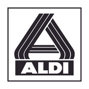 Logo de l'enseigne Aldi en noir et blanc