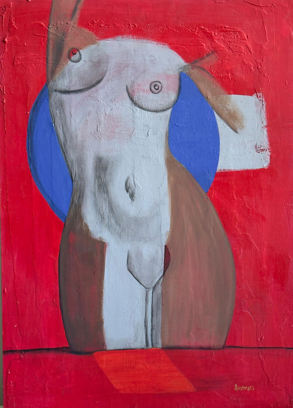 Original feminine archetype artwork depicting fragments from each phase of a woman’s life, created in acrylic on an MDF panel