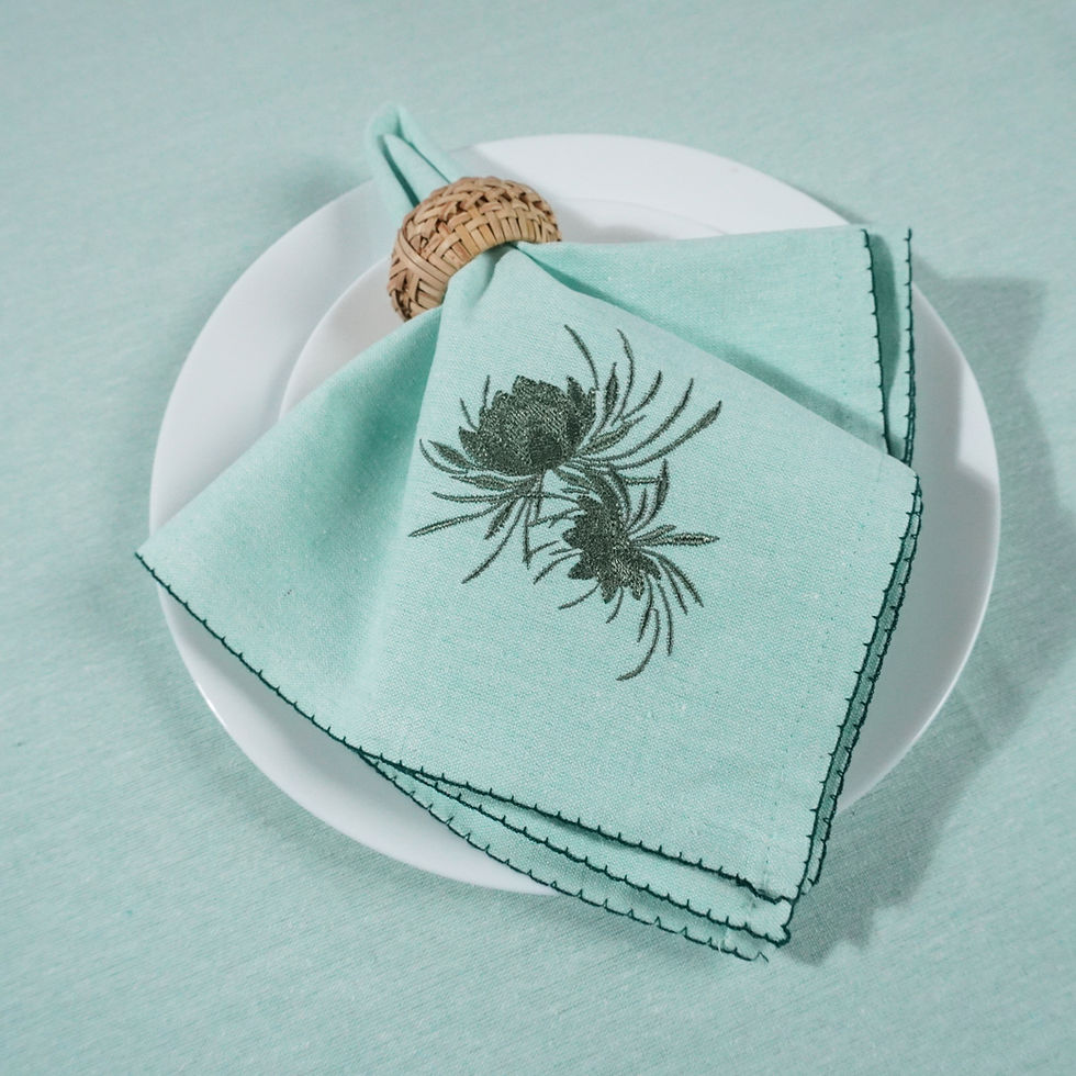 Thumbnail: Green Bloom Embroidered Napkins
