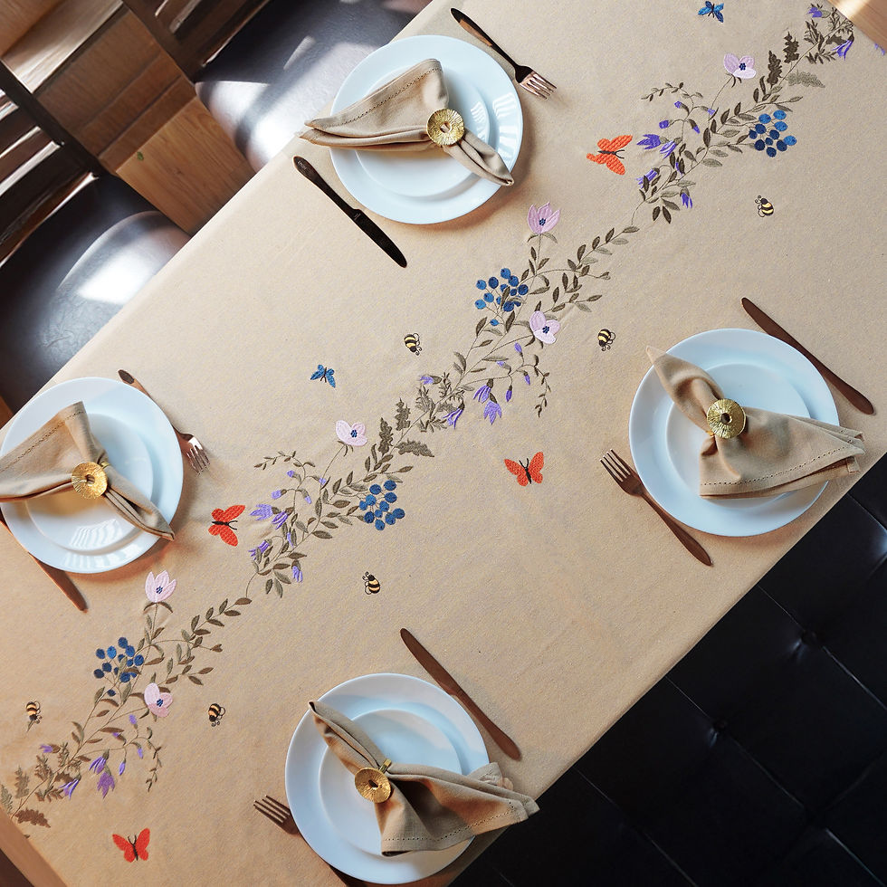 Thumbnail: Summer Bloom Embroidered Table Cloth