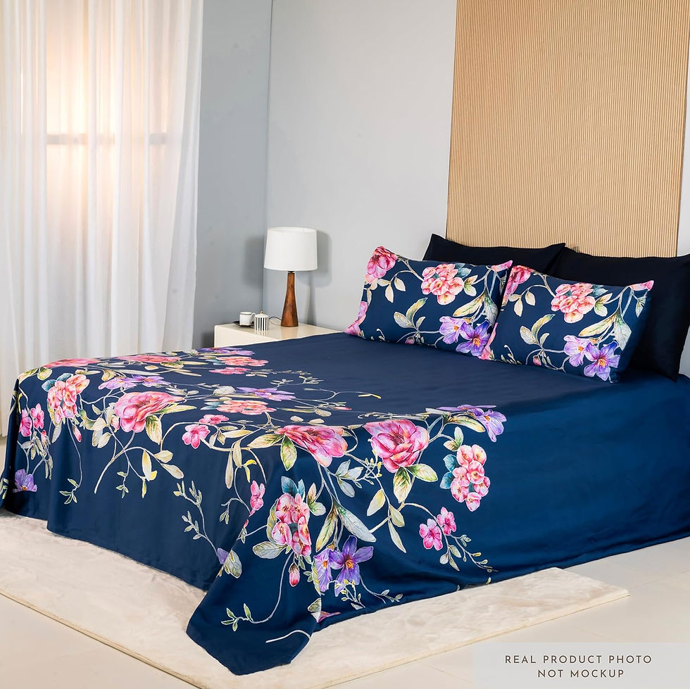 Thumbnail: Ocean Blue Bedsheet Set (Bedsheet and 2 Pillowcases)
