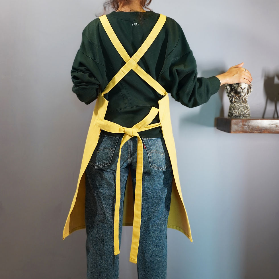 Thumbnail: Pumpkin Yellow Cross Back Kitchen Apron