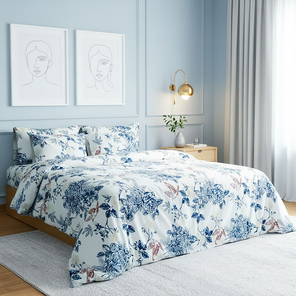 Thumbnail: Blue Jay – Premium Cotton Bedsheet Set