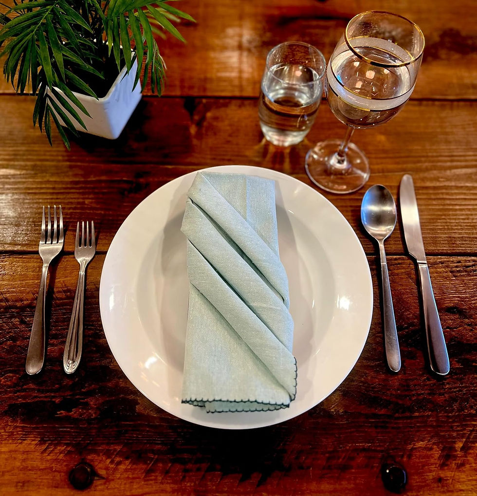 Thumbnail: Meadow Green Edge Trim Cotton Napkins
