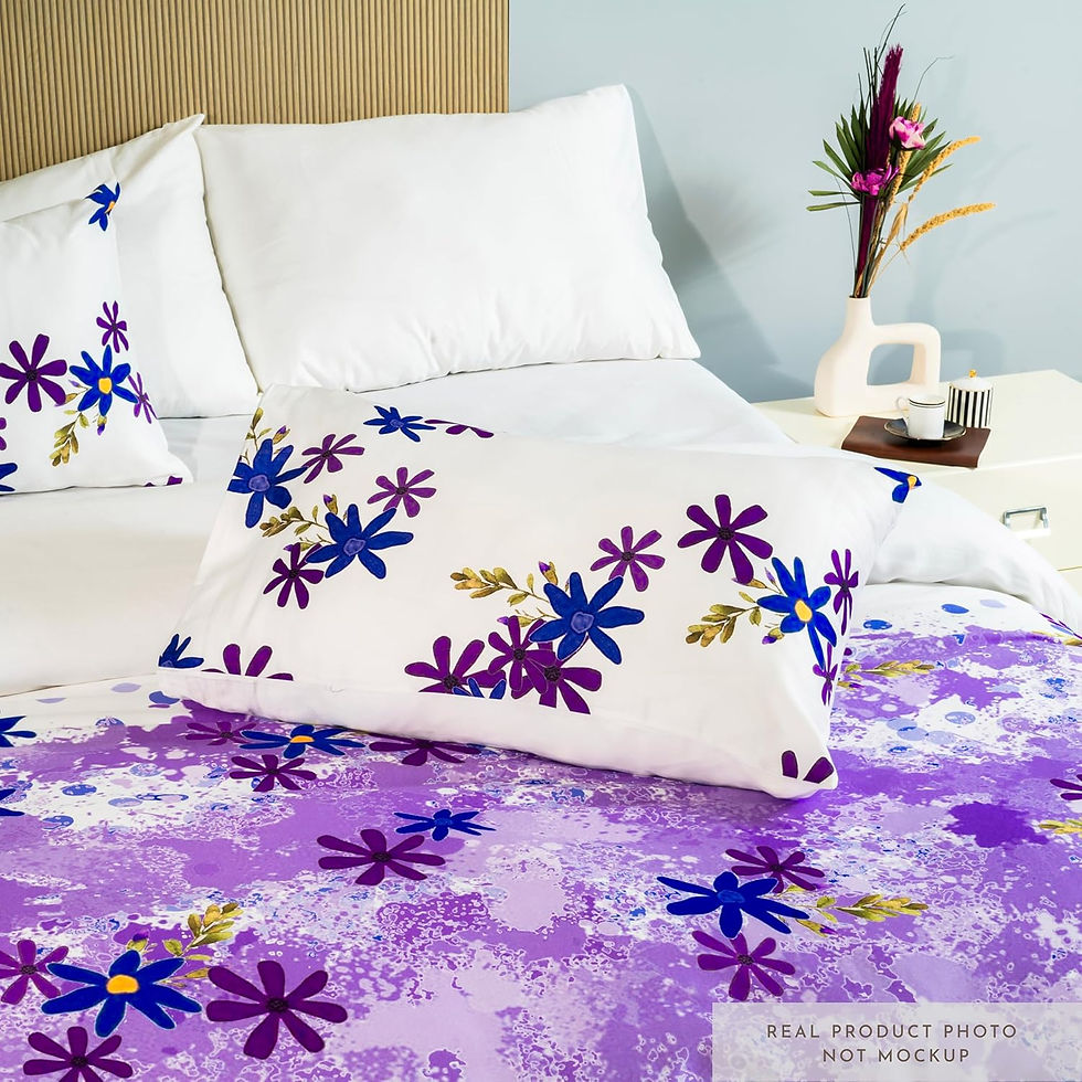 Thumbnail: Purple Paradise Bedsheet Set (Bedsheet & 2 Pillowcases)