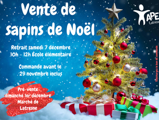 N'oubliez pas de commander vos sapins avant vendredi 29 novembre !!!