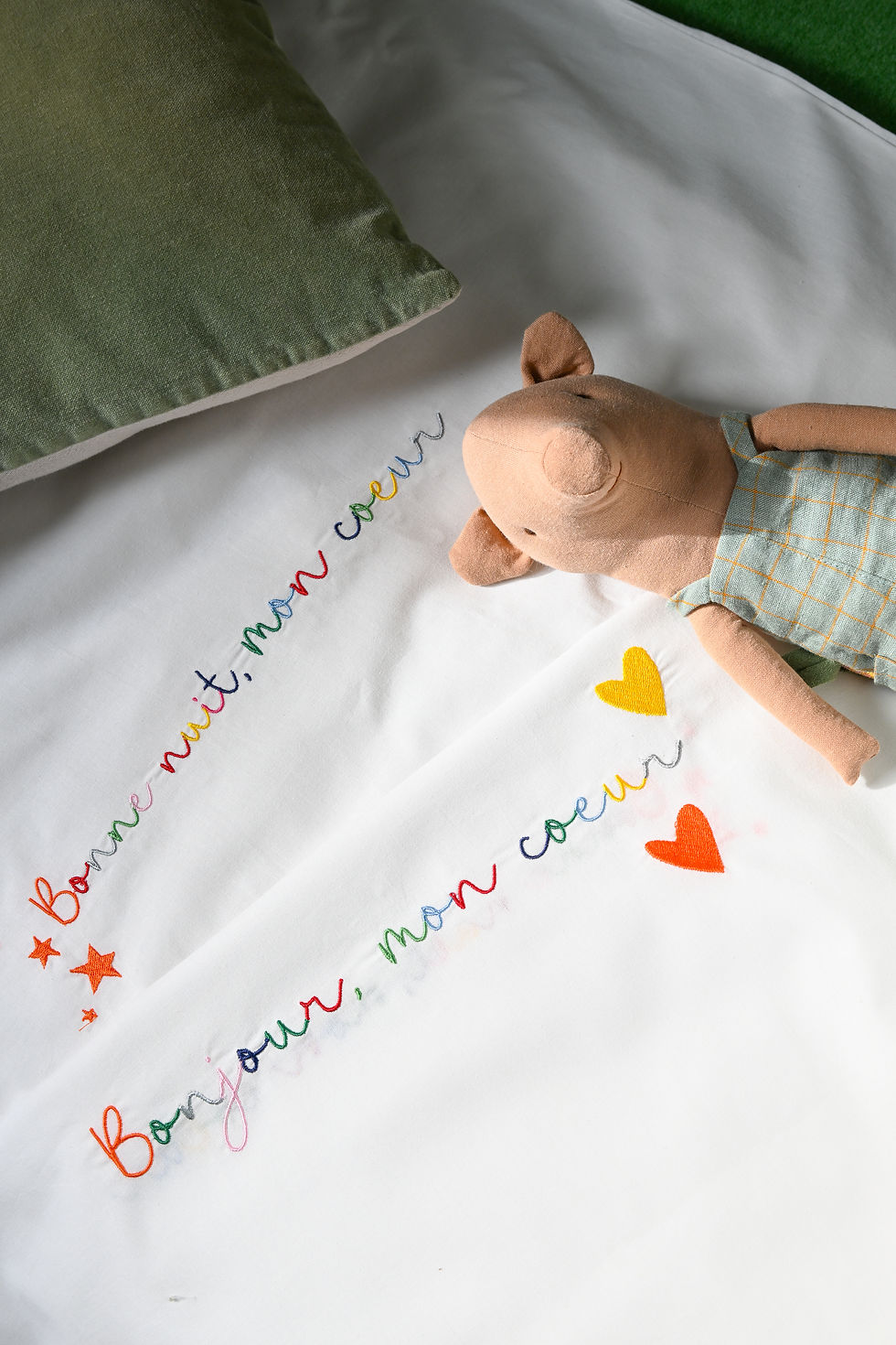 Miniature : La Housse de Couette Brodée Enfant - Pile ou Face Mon Coeur