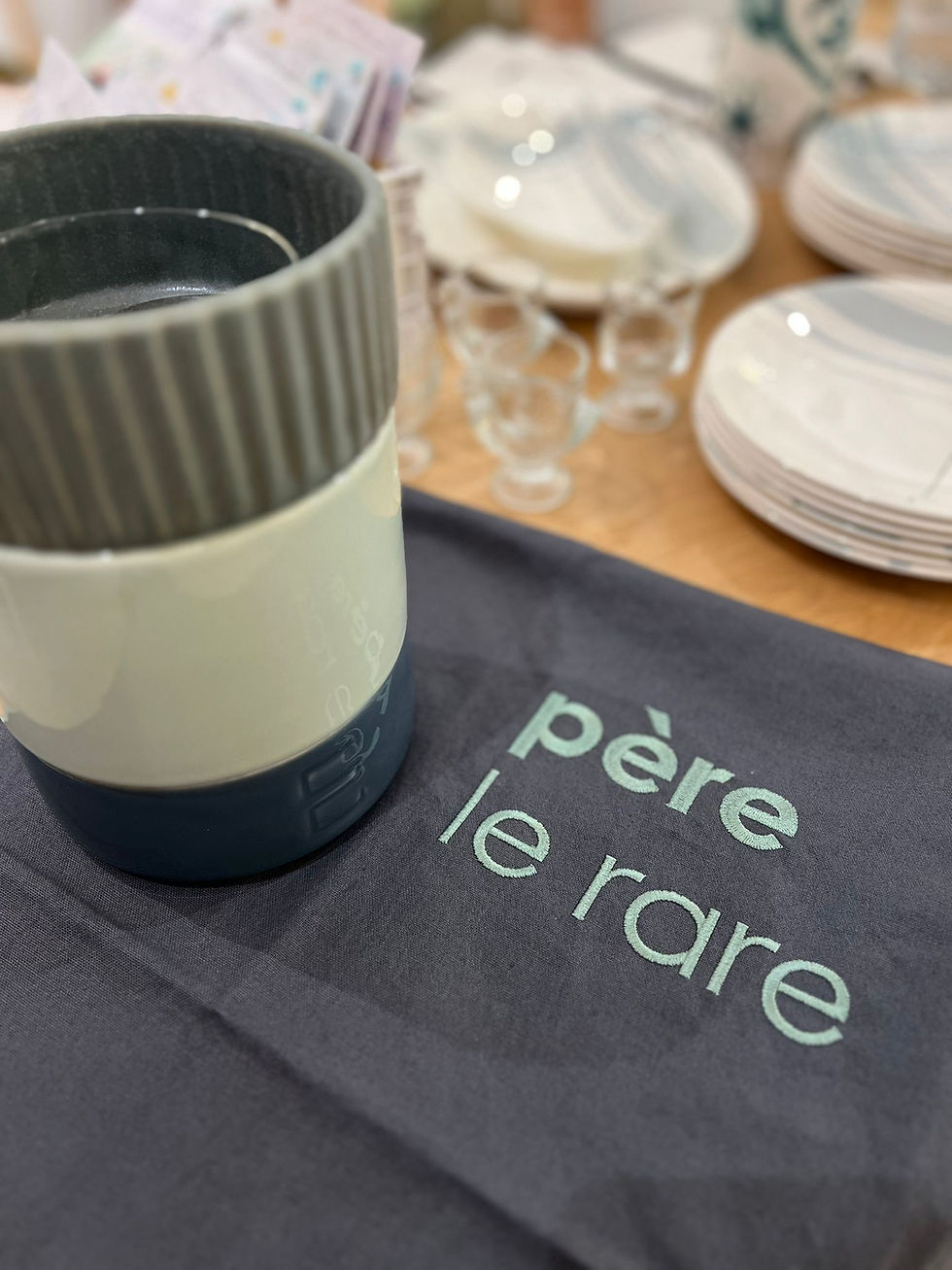 Miniature : Le Torchon Brodé Vitaminé - Ardoise  - Père Le Rare