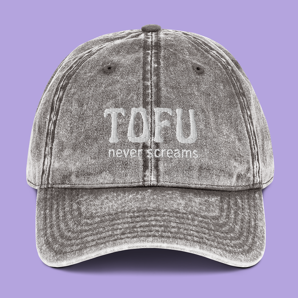 Miniaturbild: Dad Hat Cap | Black | Tofu never screams
